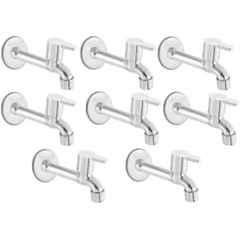 Senkiddpro Marc Steel Chrome Finish Wall Mounted Long Body Tap with Wall Flange (Pack of 8)