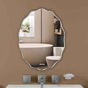 Plantex Frameless Oval Mirror for Wall/Mirror with Bevelled Smooth Edges/Mirror for Bathroom/Dressing Room/Living Room/Bedroom/Entryway 15x18 inch