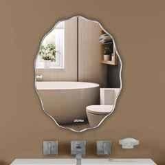 Plantex Frameless Oval Mirror for Wall/Mirror with Bevelled Smooth Edges/Mirror for Bathroom/Dressing Room/Living Room/Bedroom/Entryway 15x18 inch