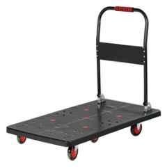 Corvids 600kg Foldable Hand Platform Trolley with 5 Heavy Duty Wheels for Warehouse, Factory & Shop, CPT-PL600