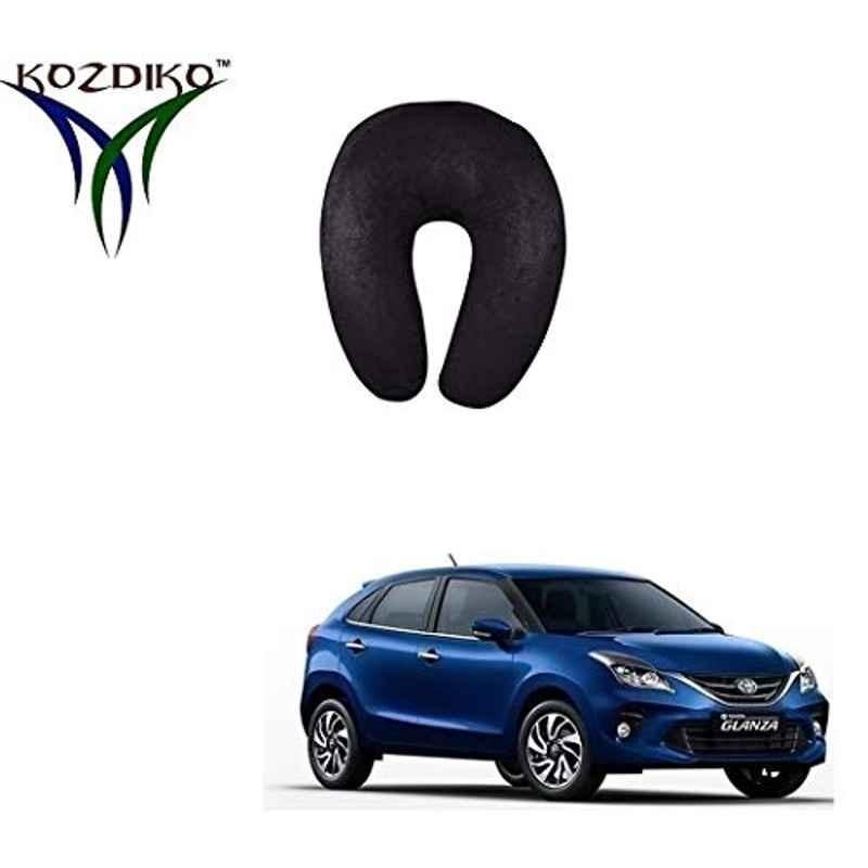 Kozdiko Velvet Black U-Shape Travel Neck Rest Cushion Pillow for Toyota Glanza