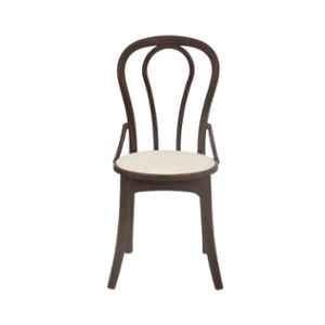 Supreme Pearl Cane Premium Plastic Teakwood Matt Finish Chair without Arm (Pack of 2)