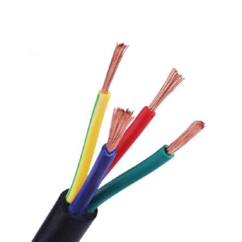 Super GEC Premium 1.5 Sqmm Black Multi Round 4 Core Copper Wires, Length: 90 m