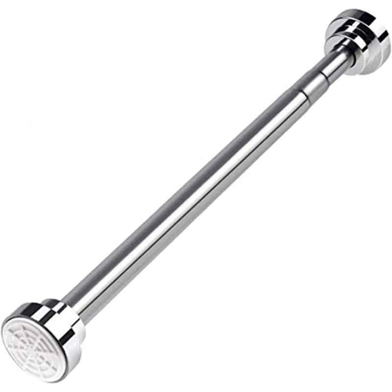Rubik 65-100cm Stainless Steel Silver Shower Curtain Rod, RB-SCRL-01