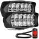 AllExtreme EXL22SS 2 Pcs 12 LED 18W White Off/On Road Driving Work Fog Light Set with 7/8 inch Handlebar Switch