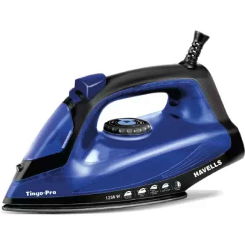 Buy Havells Tinyo Pro 1250W Blue & Black Non Stick Coated Steam Iron