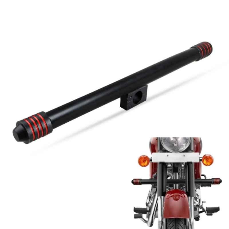 AllExtreme EX4RL01 Black & Red Single Rod Leg Guard Crash Safety Bar