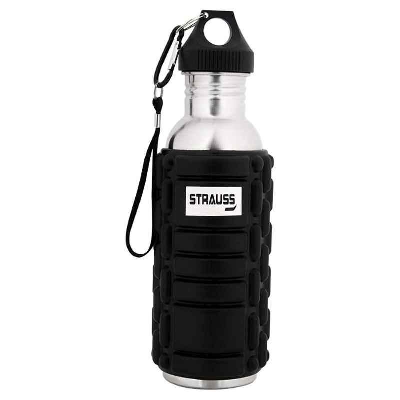 Strauss 600ml Black Stainless Steel Water Bottle, ST-1324