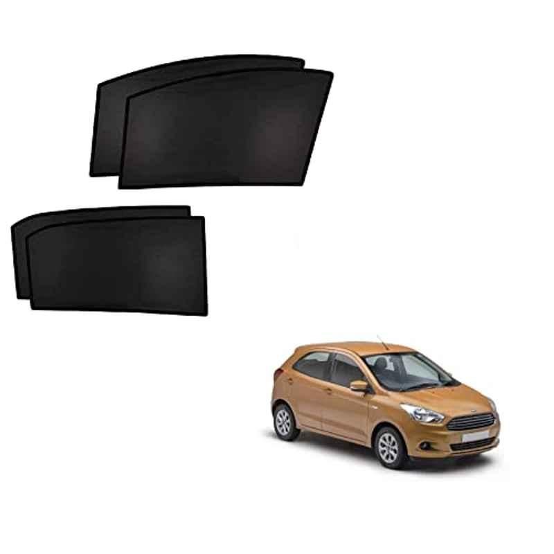 Kozdiko 4 Pcs Custom Fit Non Magnetic Curtains Mesh Car Sun Shade Set for Ford Figo New 2015-Present