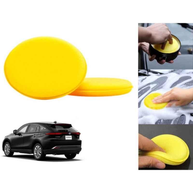 Auto Pearl Polyurethane Beige Washing & Waxing Polish Foam Sponge for Harrier 2019 (Pack of 2)