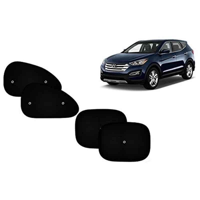 Auto Pearl 4 Pcs PVC & Mesh Black Window Side Sun Shade Set for Hyundai Santa Fe