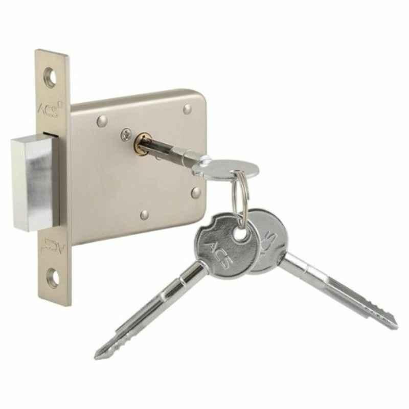ACS 3.5 inch Silver Brass Door Lock with 3 Cross Keys, 366Cross