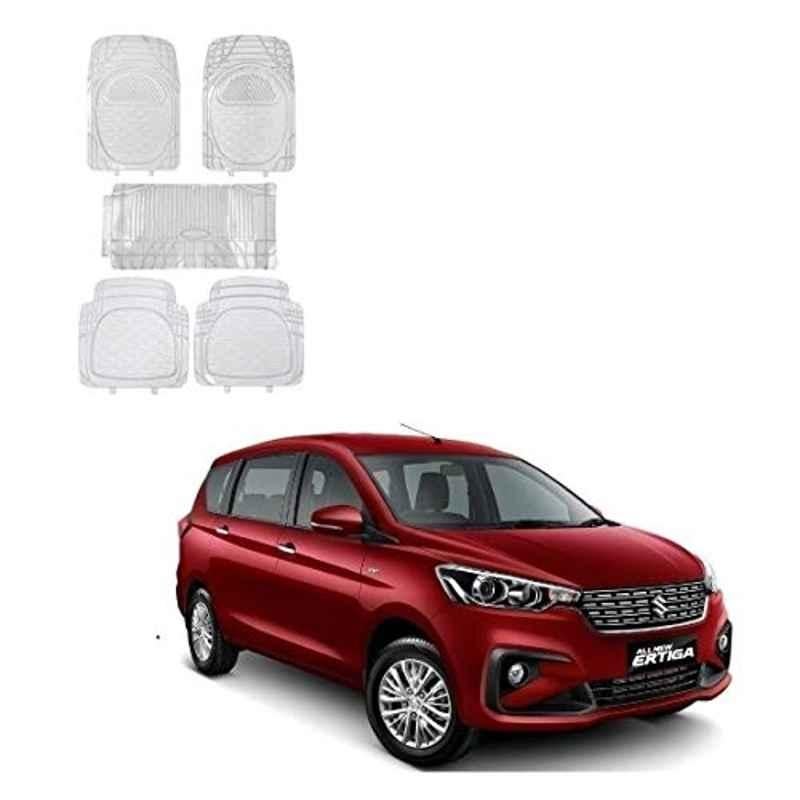 Kozdiko 5 Pcs 6205 Rubber & PVC Clear Car Foot Mat Set for Maruti Suzuki Ertiga (Nov 2018-Present), Koz-23229