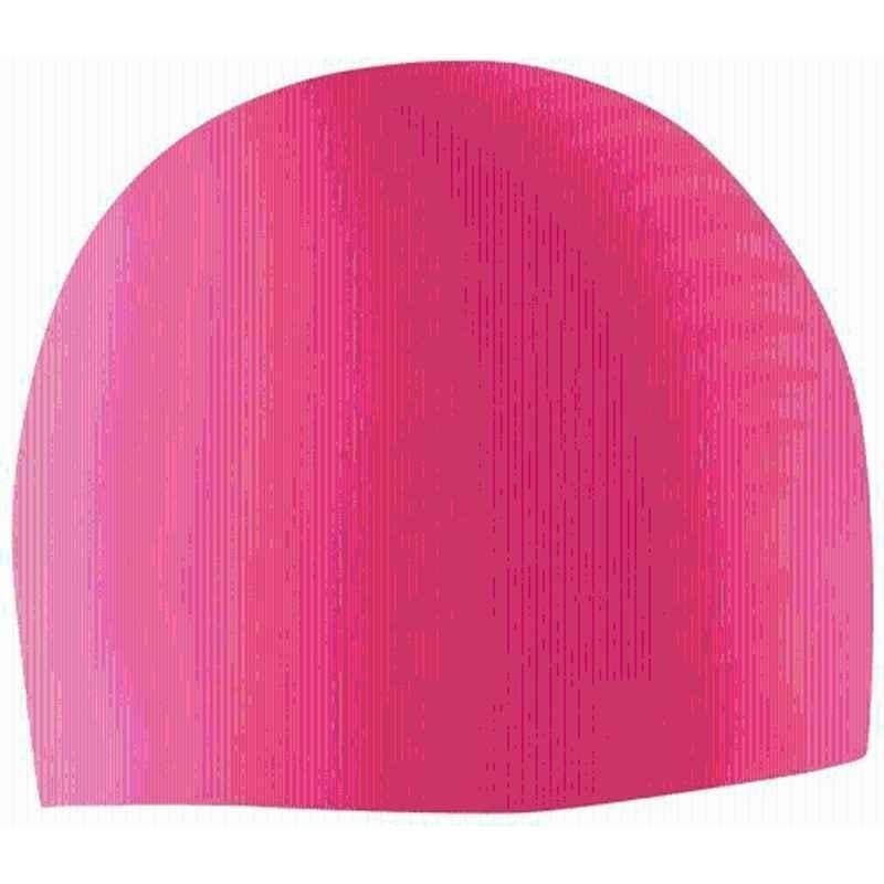 Matrica Solid Silicone Pink Waterproof Swimming Cap for Adult Men & Women, Size: Free