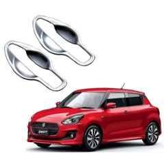 SureStrive 2 Pcs ABS Chrome Finish Car Door Finger Guard Bowl Cover Set for Maruti Suzuki Swift 2018