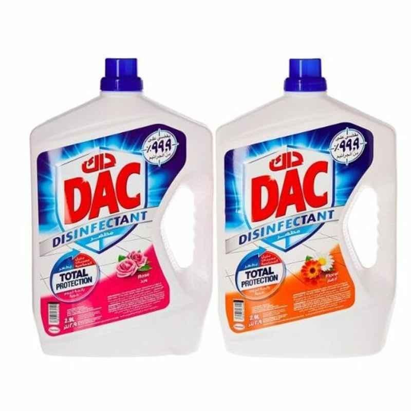 Dac Liquid Disinfectant Combo Pack, Floral and Rose, 2.9 L, 2 Pcs/Set
