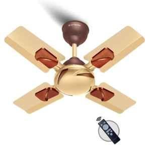Longway Creta 50W Golden 4 Blade Ceiling Fan with Remote Control, Sweep: 600 mm