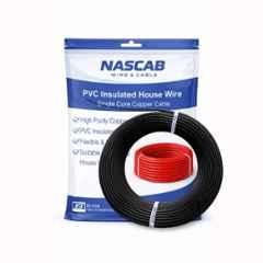 NASCAB 1.5 Sqmm Black PVC Insulated Single Core Copper House Wire, NAS011, Length: 25 m