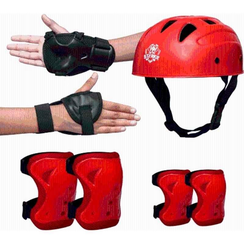 STYRKR Plastic & EVA Foam Red Skating Kit for Kids (5-12 Years) | Cycling Safety Kit | Knee, Elbow, Skating KitKIT-1072