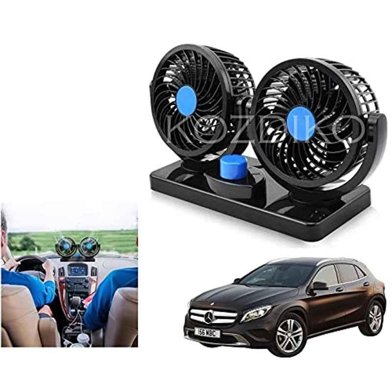 Kozdiko 12V Copper Black Dual Head Rotatable Electric Car Dashboard Fan with 360 Degree for Mercedes Benz GLA-Class
