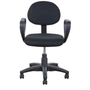 Parin Fabric Black Medium Back Ergonomic Chair, PC 922