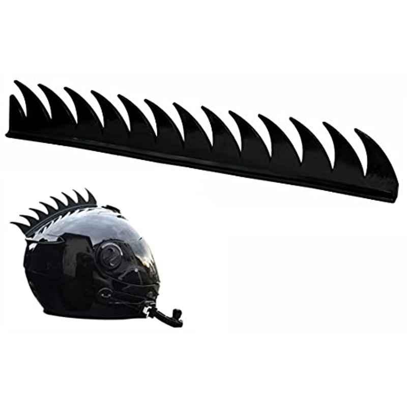 Miwings Cuttable Rubber Mohawk/Spikes Helmet Accessory For All Motorcycles, Dirt Bike And Normal Helmets (Black)