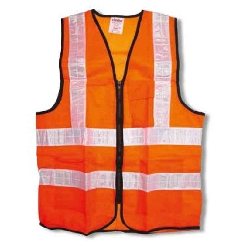 Clarke Polyester Safety Jacket, Orange-Large