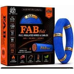 Fabgold 0.75 Sqmm Blue FR PVC Multi Strand Electrical Wire, FABGOLD3, Length: 90m