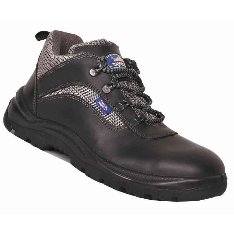Allen Cooper AC 1192 Leather Steel Toe Black Work Safety Shoes, Size 7