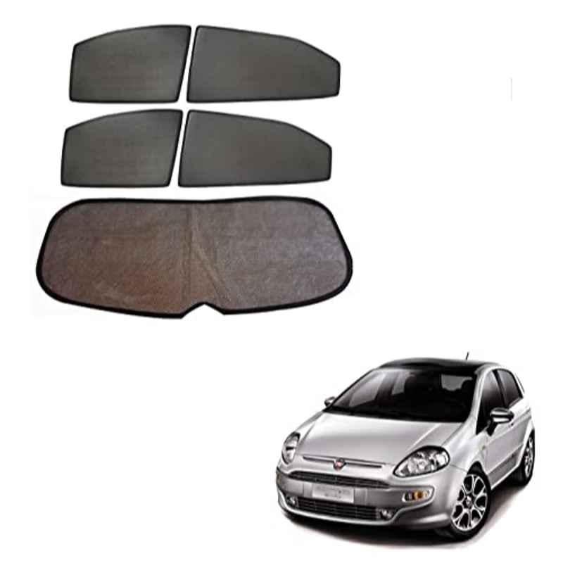 Kozdiko 5 Pcs Mesh Black Fixed Window & Rear Sun Shades Set for Fiat Punto Evo