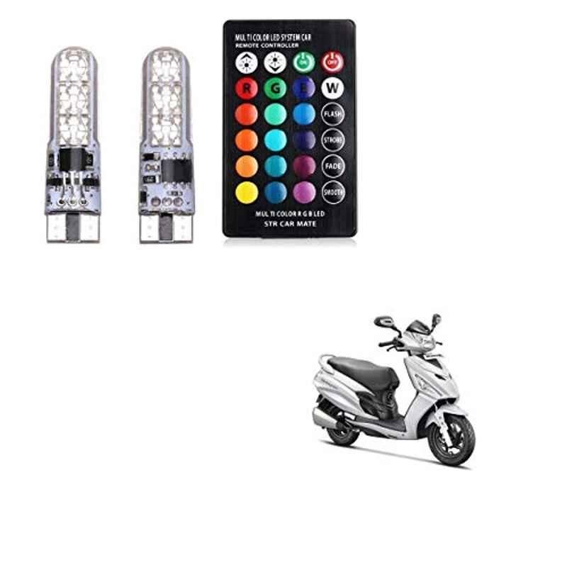 Kozdiko 2 Pcs 12V T10 Polycarbonate RGB LED Scotty Light Set with Remote Control for Hero Maestro