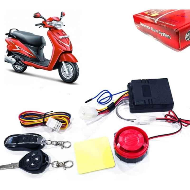 Auto Pearl 12V Black Two-Way Anti Theft Motorcycle Alarm Kit with 2 Pcs Remote for Duet