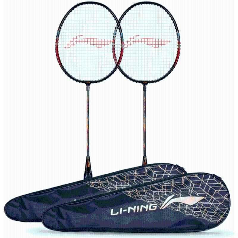Li-Ning Smash XP 60 IV 95g Black & Pink Red Strung Badminton Racquet (Pack of 4)