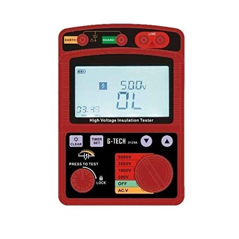 G-Tech 3125A 5000V HV Insulation Tester with Timer & Measurement