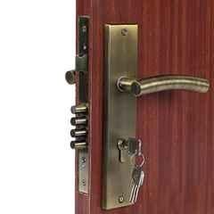 Homexpert MG1101 10 inch 60mm Stainless Steel Antique Brass Finish Cylindrical Plate Both Side Key Mortise Door Lock Set