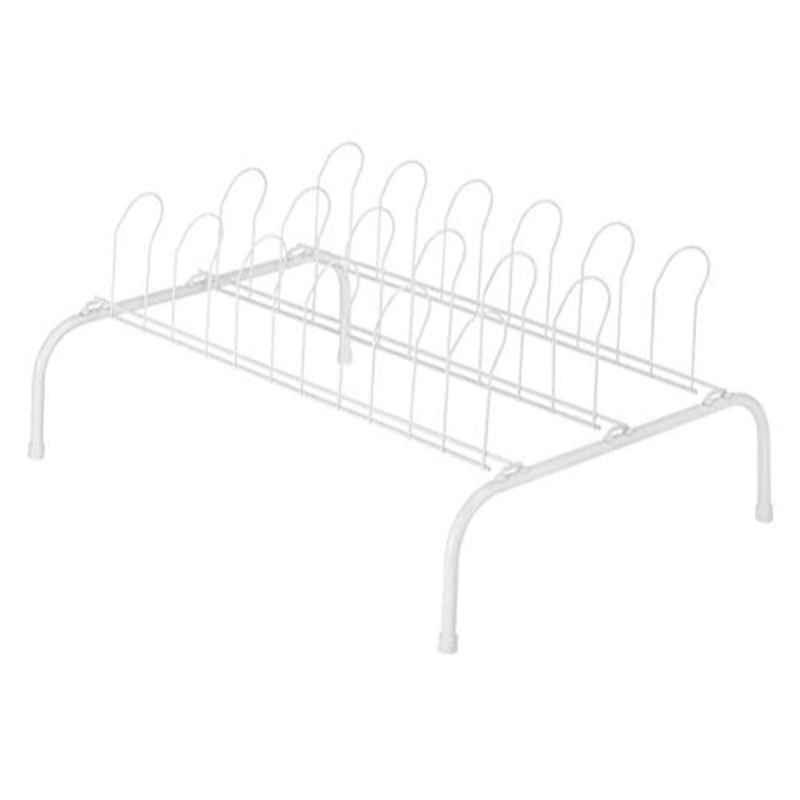 Whitmor 9 Pair Alloy Steel White Floor Shoe Rack, 6023-1305