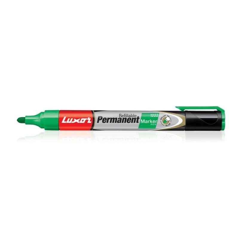 Luxor 1222 Green Bullet Tip Refillable Permanent Marker