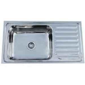 Crocodile 36x20x8 inch Single Bowl Stainless Steel Kitchen Sink with Drainboard