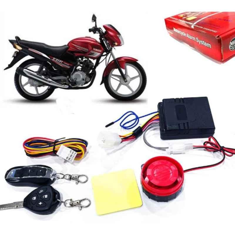 Auto Pearl 12V Black Two-Way Anti Theft Motorcycle Alarm Kit with 2 Pcs Remote for YBR 125
