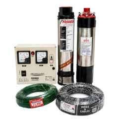Balaji Prakash 1HP 10 Stage Single Phase Oil Filled Submersible Pump with Control Panel, 30m Safety Wire & 2.5 Sqmm Submersible Cable