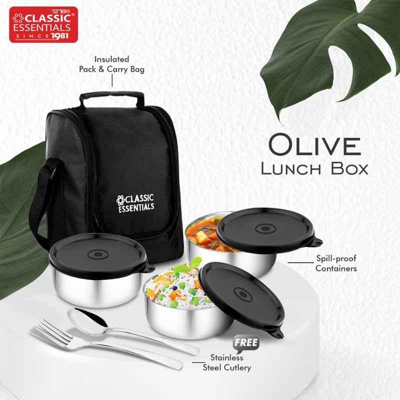 1set 1800ml Microwavable Plastic Lunch Box With Bag & Cutlery