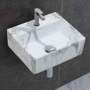 Plantex Tabletop Wash Basin for Bathroom/Designer Ceramic Basin/Rectangle Countertop Wash Basin/Home/Office (13x11.5x5 Inch)