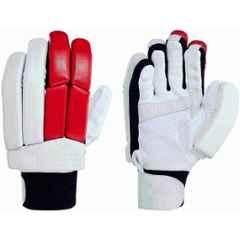 QUIT-X Cotton & PU Leather Red Finger Cut Palm Batting Gloves