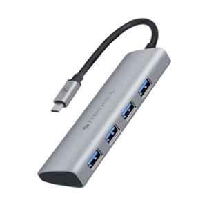 Zebronics 4 in 1 Silver Type-C Multiport Adapter with USB Ports, Zeb TA500U