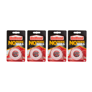 Unibond 19mm 1.5m No More Nails Silicone Double Sided Tape (Pack of 4)