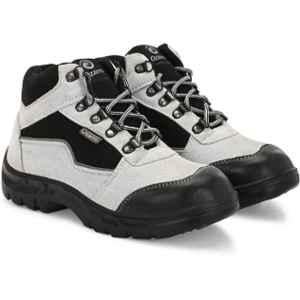 Ozarro Suede Leather Steel Toe Grey Safety Shoes, S4448, Size: 8