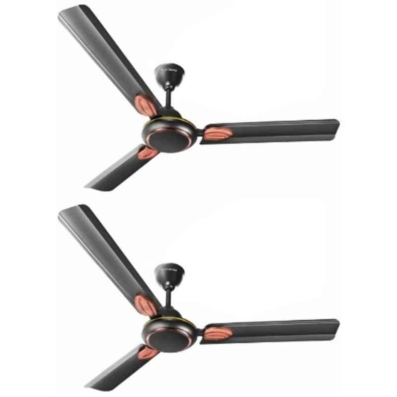 Longway Kiger 50W Smoked Brown 3 Blade Ultra High Speed Ceiling Fan, Sweep: 1200 mm (Pack of 2)