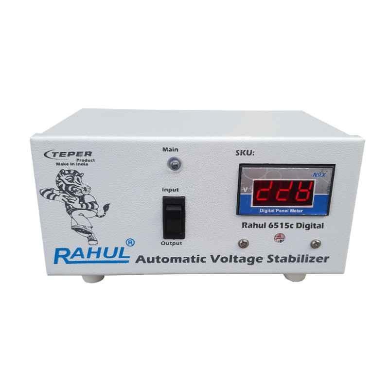 Rahul 6515-C Digital 500VA 1.5A 140-280V Automatic Voltage Stabilizer for LCD, LED TV up to 42 inch, Music System & 90-180L Refrigerator