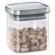 Borosil Classic 600ml Glass Transparent Air Tight Square Storage Jar with Lid, IJXCLSQJ0600