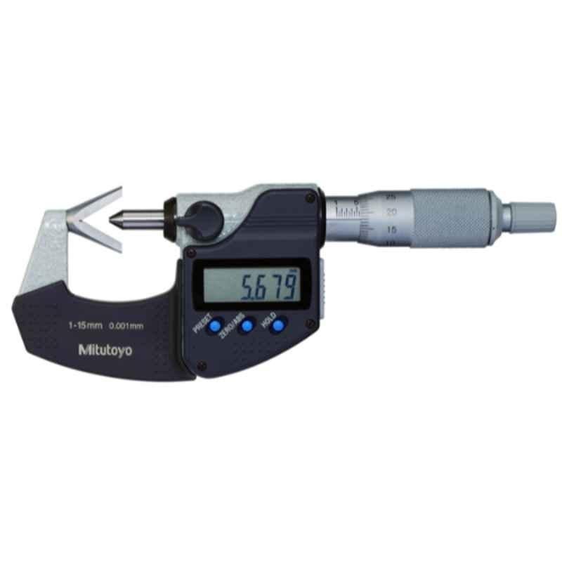 Mitutoyo 25.4-40.64mm 3 Flutes Cutting Head V-Anvil Digital Micrometer, 314-353-30